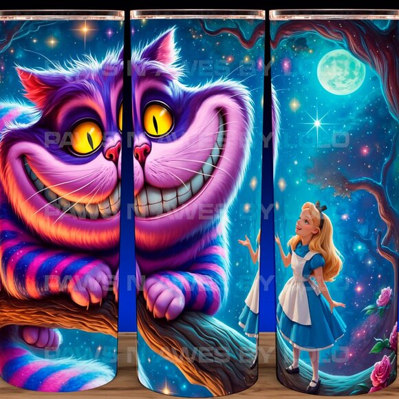 Cheshire Cat Alice in Wonderland Fantasy Cup Mug Tumbler 20oz - Picture 1 of 3